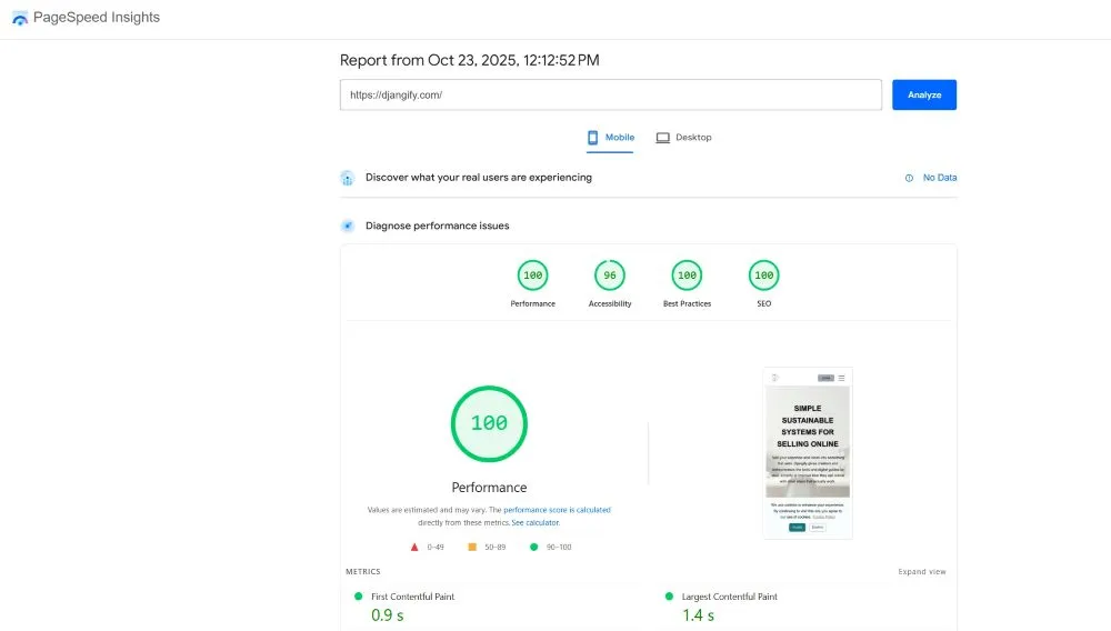 lighthouse score