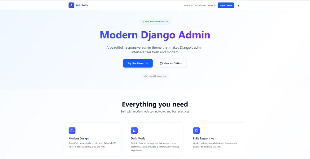 Adminita Django Admin Theme